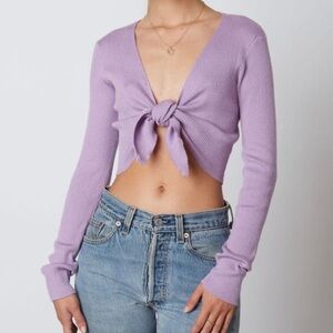 EUC Cotton Candy LA Lavender Crop Sweater